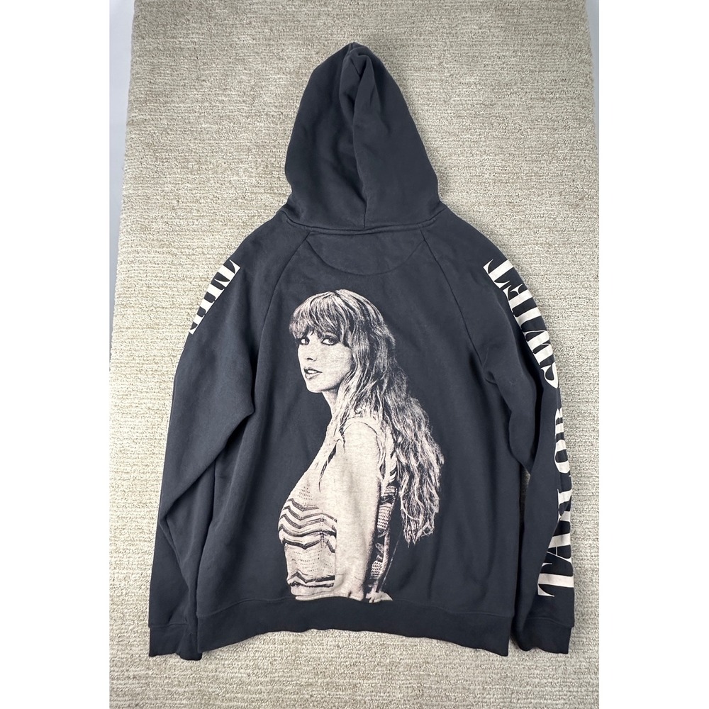 Taylor Swift The Eras Tour Hoodie Black Graphic Pullover Sweatshirt Large